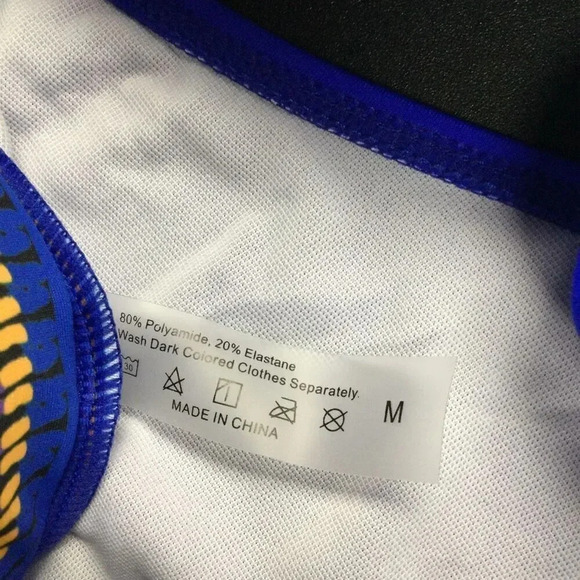 Womens Deep Blue High Waisted Striped Contrast Bikini Two-Piece Swimsuit Medium - Picture 6 of 12